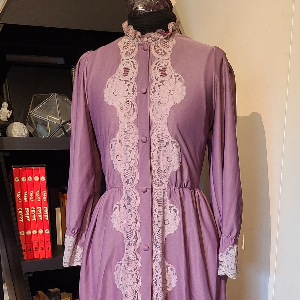 70's Vtg. Slip Nightgown & House Coat